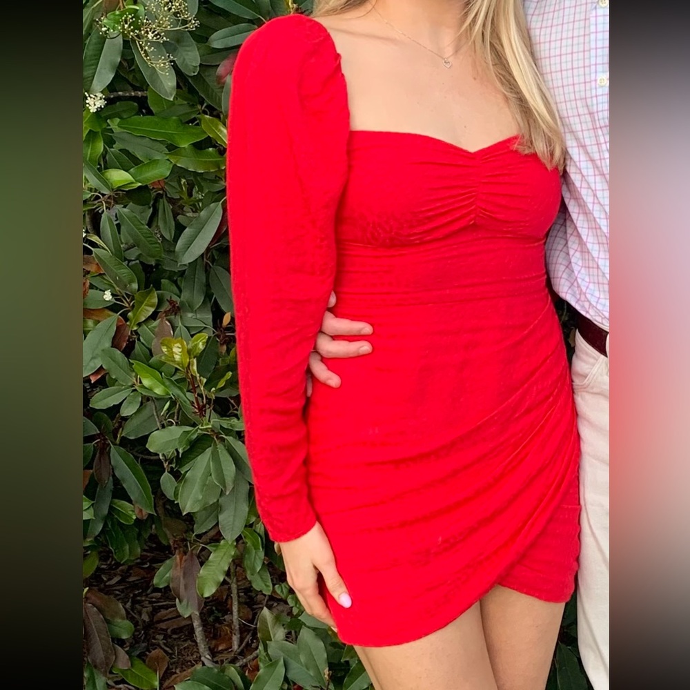 Lovers + Friends Devan Mini Dress in Leopard Red Size XS